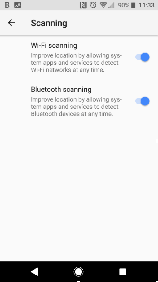 Android WiFi Scanning Settings
